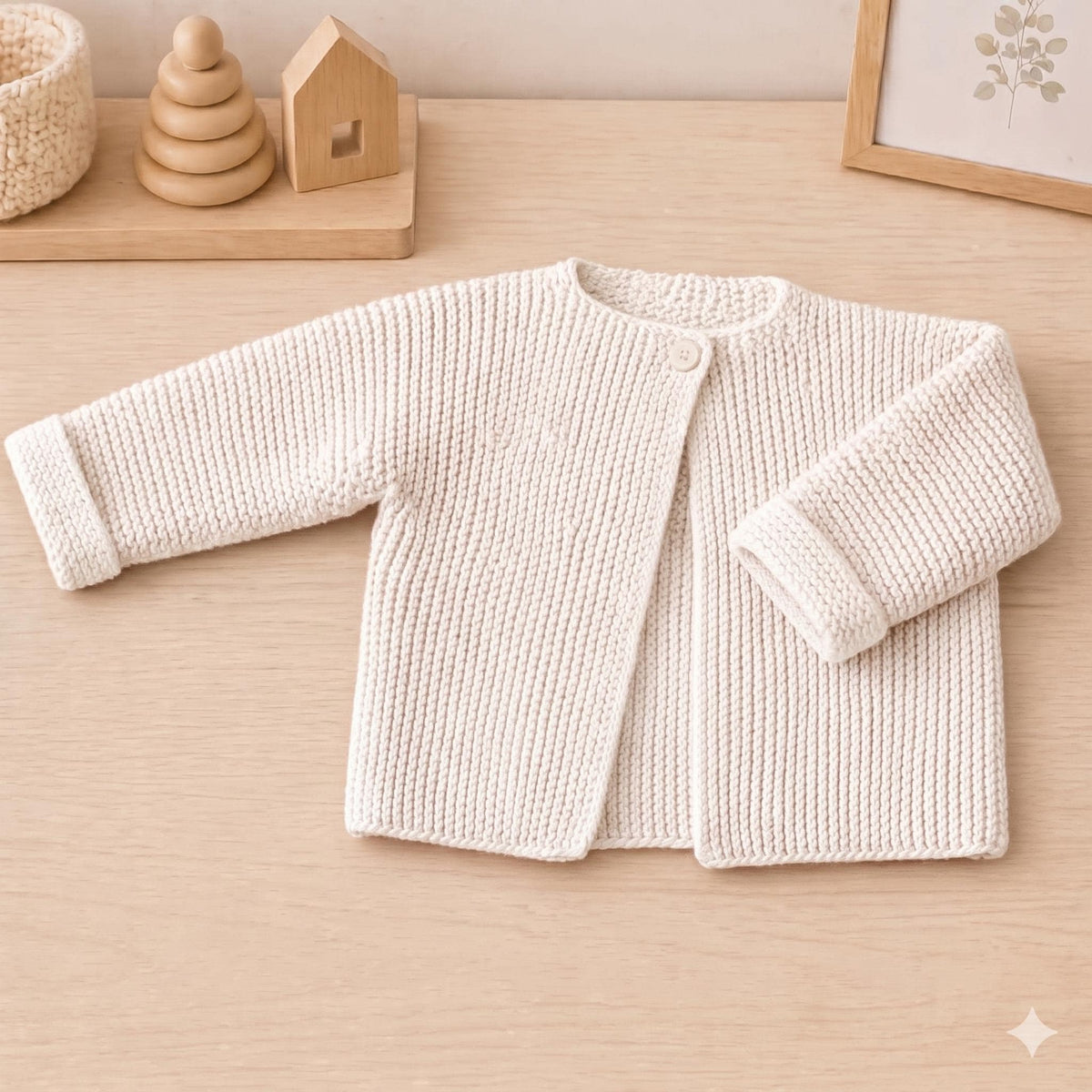 Easy Baby Cardigan Jacket Coat Top Matinee Boy Girl Garter Stitch Sideways