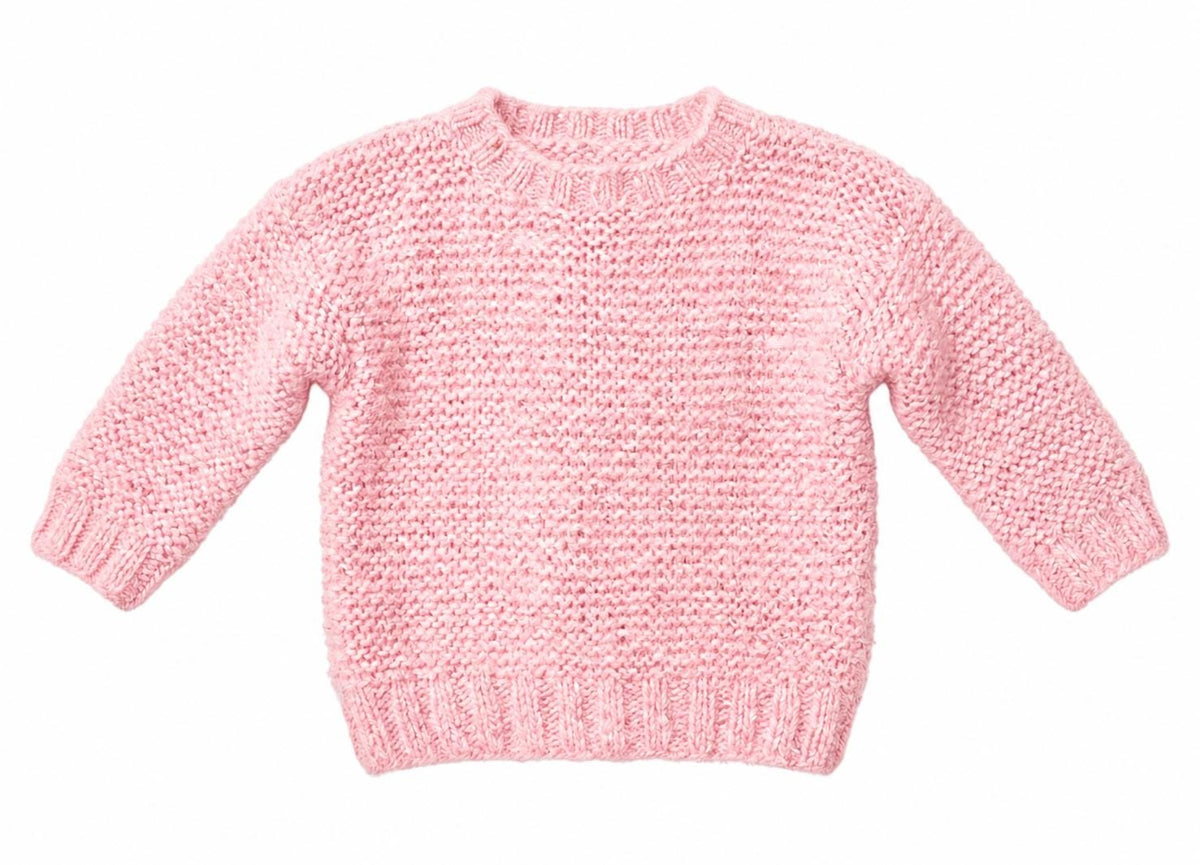 Easy Round Neck Garter Stitch Baby sweater~ 6mth - 8 years Toddler Child Kids ~ Aran 10 Ply Yarn Knitting Pattern Digital PDF Download