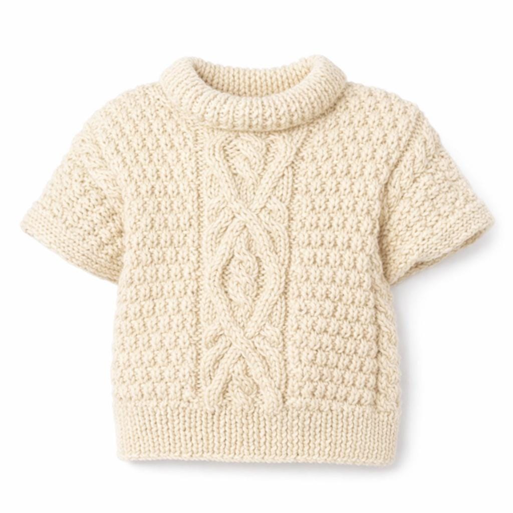 Child's Cable  Pullover short sleeved Knitting Pattern - Aran 10 Ply Worsted3-10 years)  Download PDF