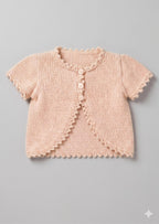 Short sleeved bolero cardigan dk ( 8ply ) Birth-5 years Knitting Pattern