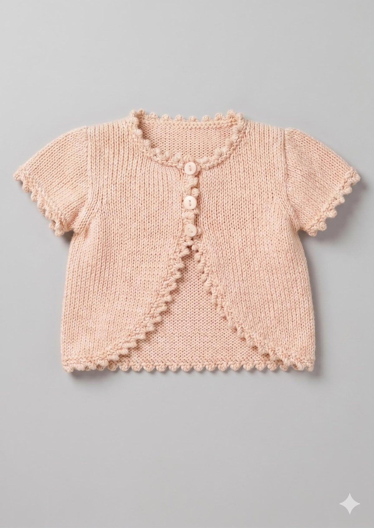 Short sleeved bolero cardigan dk ( 8ply ) Birth-5 years Knitting Pattern