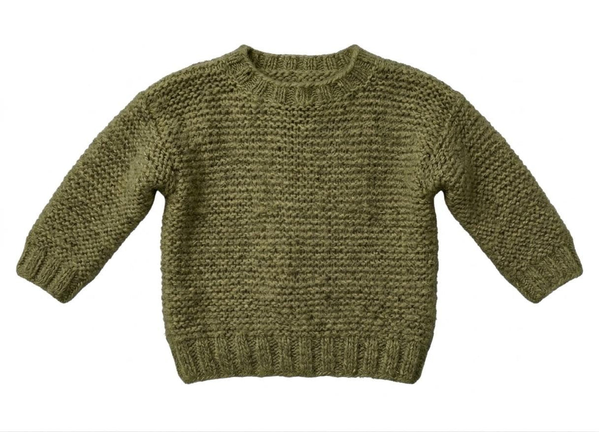 Easy Round Neck Garter Stitch Baby sweater~ 6mth - 8 years Toddler Child Kids ~ Aran 10 Ply Yarn Knitting Pattern Digital PDF Download