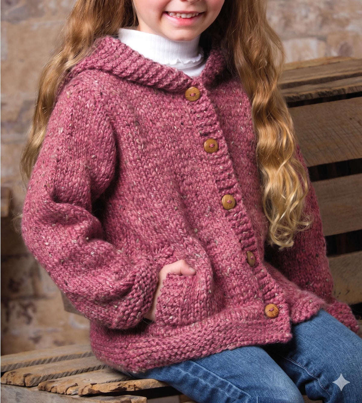 Children's Oversize Hooded Cardigan-Jacket Knitting Pattern with pocket- Chunky Bulky 12 ply yarn-fits chest 26-33" (2-8) years PDF download