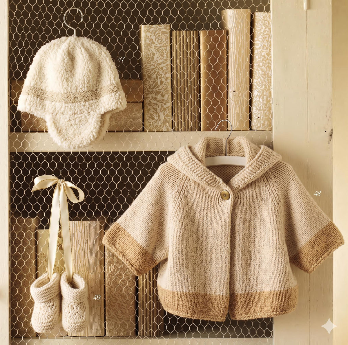Childs- Toddlers Easy Hooded swing  Coat- Jacket- Matching Boots & Hat-Boucle Aran 10 Ply Worsted- (3 mths-24) knitting pattern Download PDF