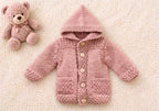 Baby Hooded Jacket Aran 10 Ply  Knit fits 3months- 24 Months- Knits up quick- Knitting pattern download PDF
