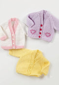 Dolls easy knit cardigans in 4ply  fingering & Dk 8 ply- fits 12" - 22 " dolls,- knitting pattern download PDF Vintage knits