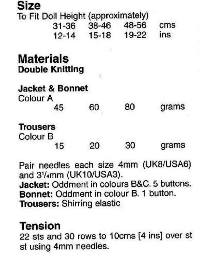 Dolls Fair Isle Pram set Knitting Pattern 12 - 22"  dolls Knitting Pattern pdf download DK 8 PLY