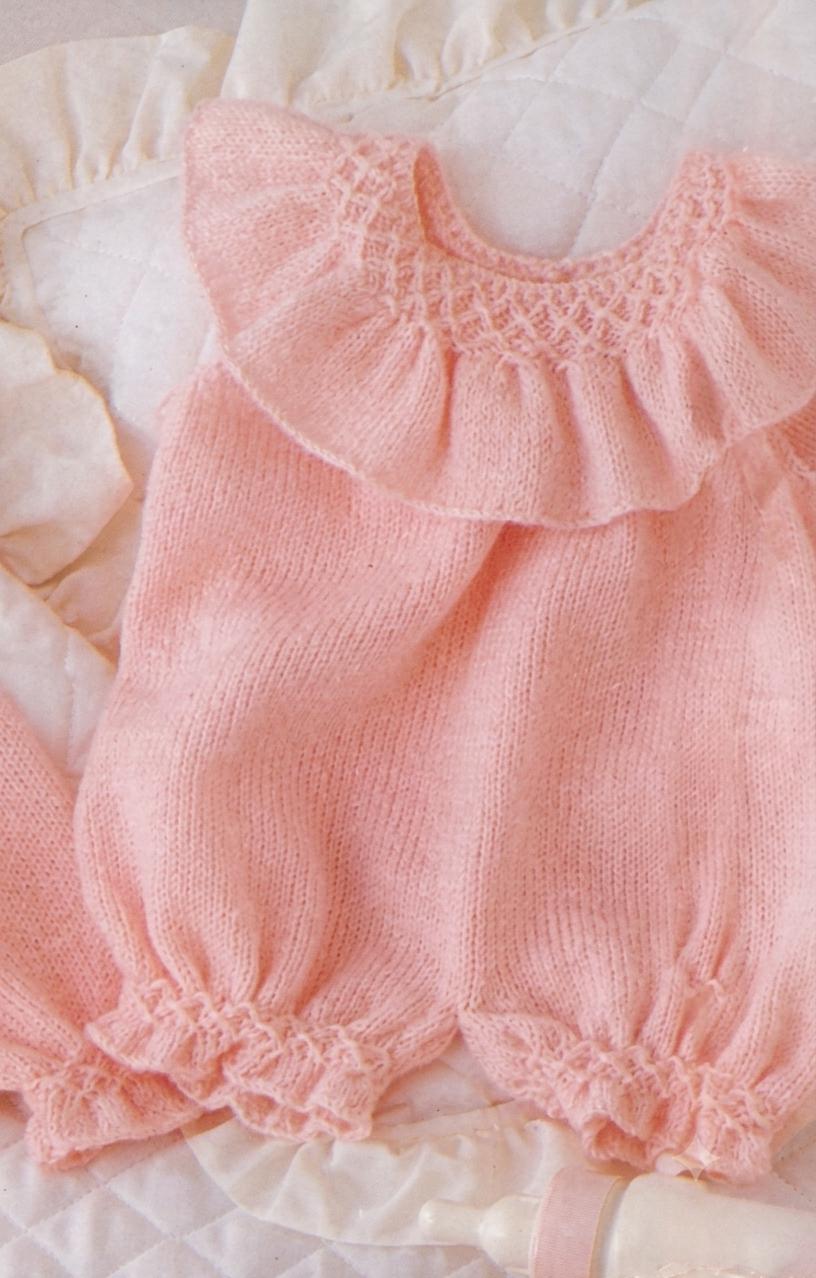 Baby girls layette- shawl- dress, cardigan-hat-mitts- bootees 12"-20" DK, 8 Ply Light Worsted PDF Knitting Pattern- Premature sizes included