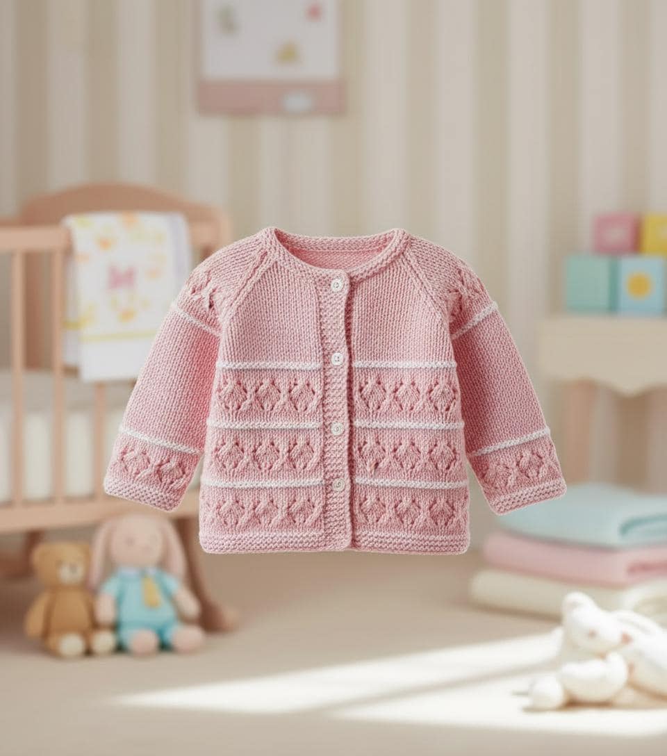 Boy Girl  Baby Cardigans- Raglan pattern 3 styles  DK 8 ply 16" -20") - Knitting Pattern Download PDF
