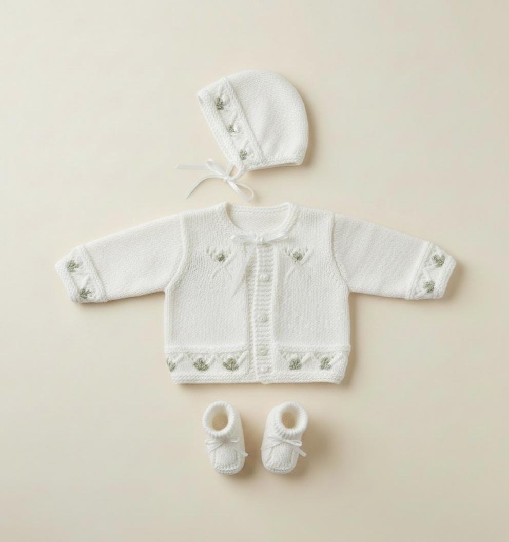 Baby Jacket with Bobbles  Hat &  boots- socks-Boys Girls Toddler DK ( 8PLY ) Premature  14" - 20"   Knitting pattern  Download PDF