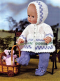 Dolls Fair Isle Pram set Knitting Pattern 12 - 22"  dolls Knitting Pattern pdf download DK 8 PLY