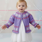 Yoked Snowflake Motif Cardigan - Christmas Knitting Pattern DK (8ply) 18 - 21"  3 - 18 Months- Girls Download PDF Fair isle  Holiday Knits