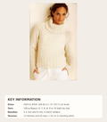 Woman's  Chunky Knit Sweater with Roll collar Knitting Pattern  Sizes 28 to 62" *Chunky/Bulky wool Polo neck Jumper