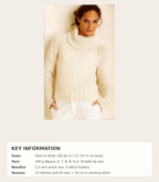 Woman's  Chunky Knit Sweater with Roll collar Knitting Pattern  Sizes 28 to 62" *Chunky/Bulky wool Polo neck Jumper